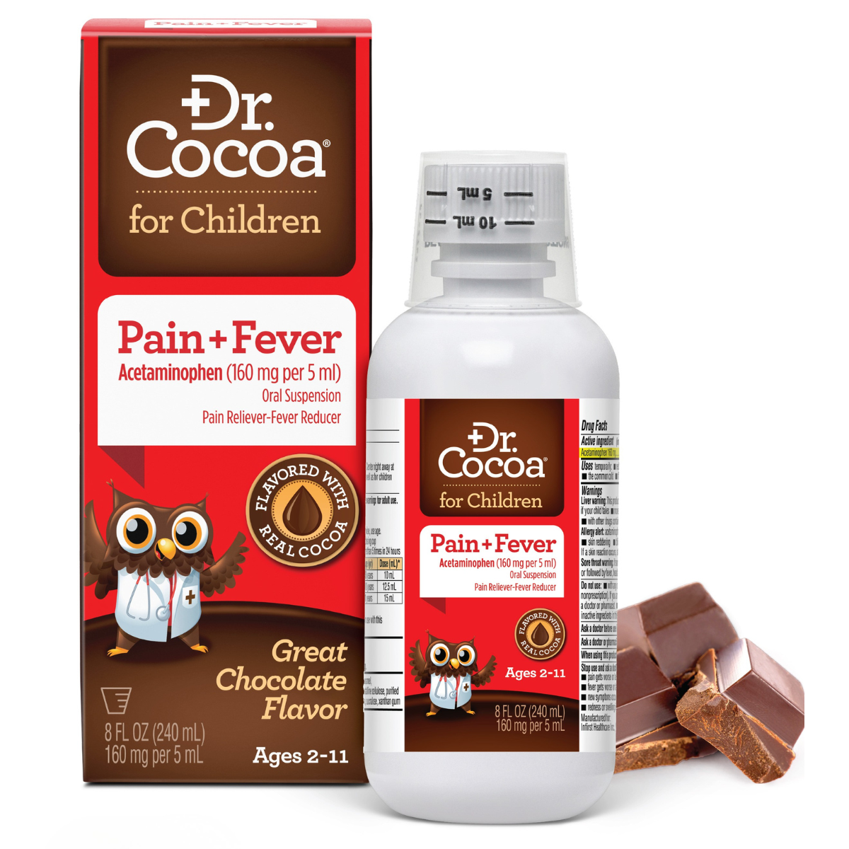 Dr. Cocoa® for Children - Pain Relief & Fever Reducer, 8 FL OZ (240mL)