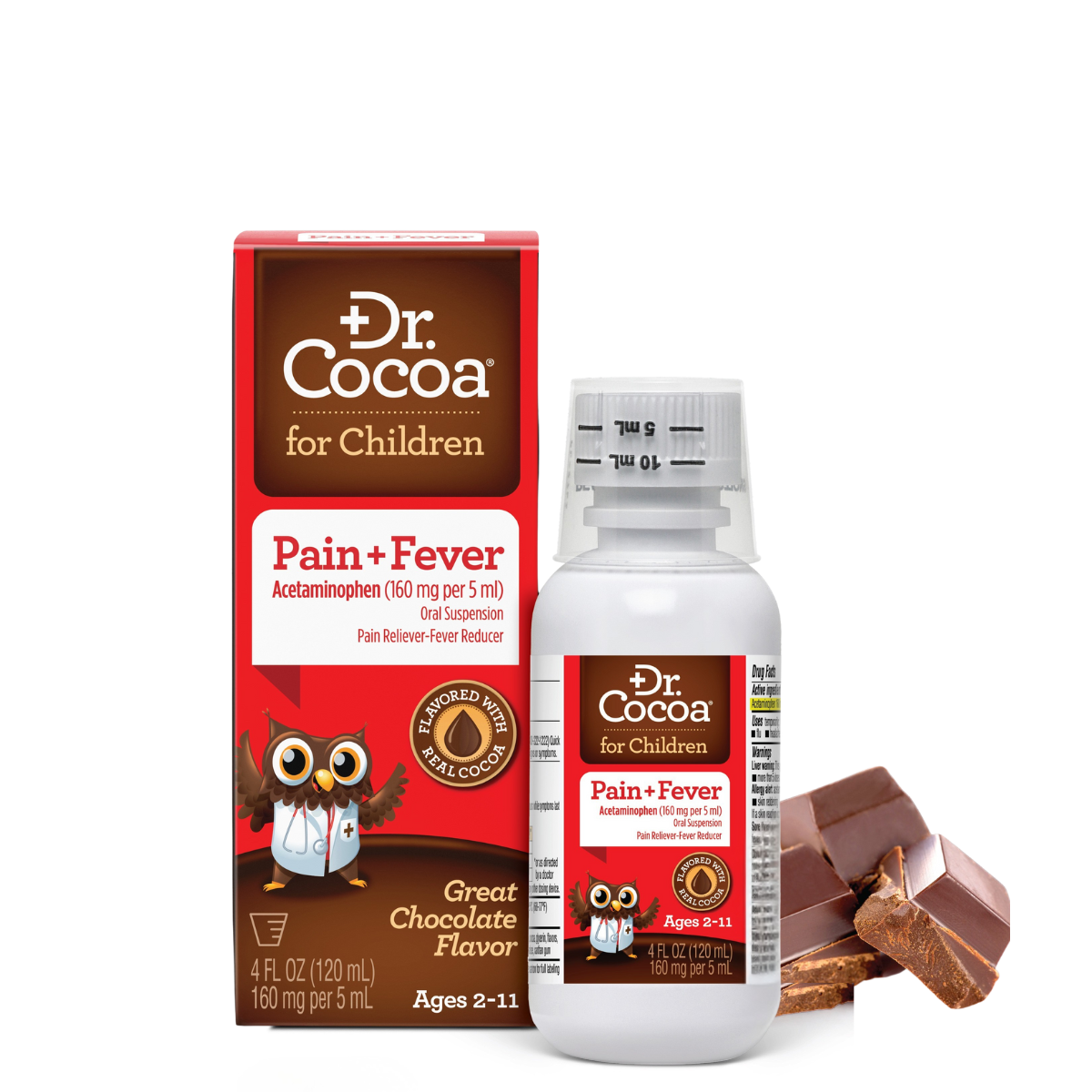 Dr. Cocoa® for Children - Pain Relief & Fever Reducer, 4 FL OZ (120mL)