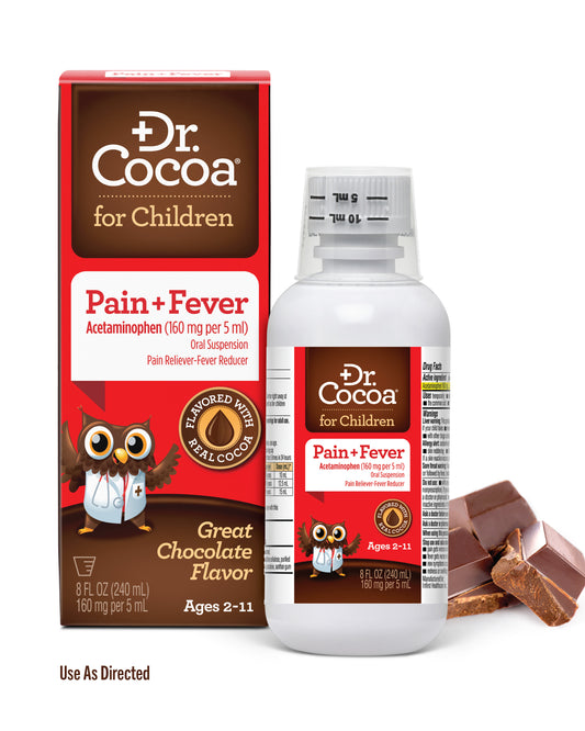 COMING SOON! Dr. Cocoa® Children's Acetaminophen - Great Chocolate Flavor 8 oz
