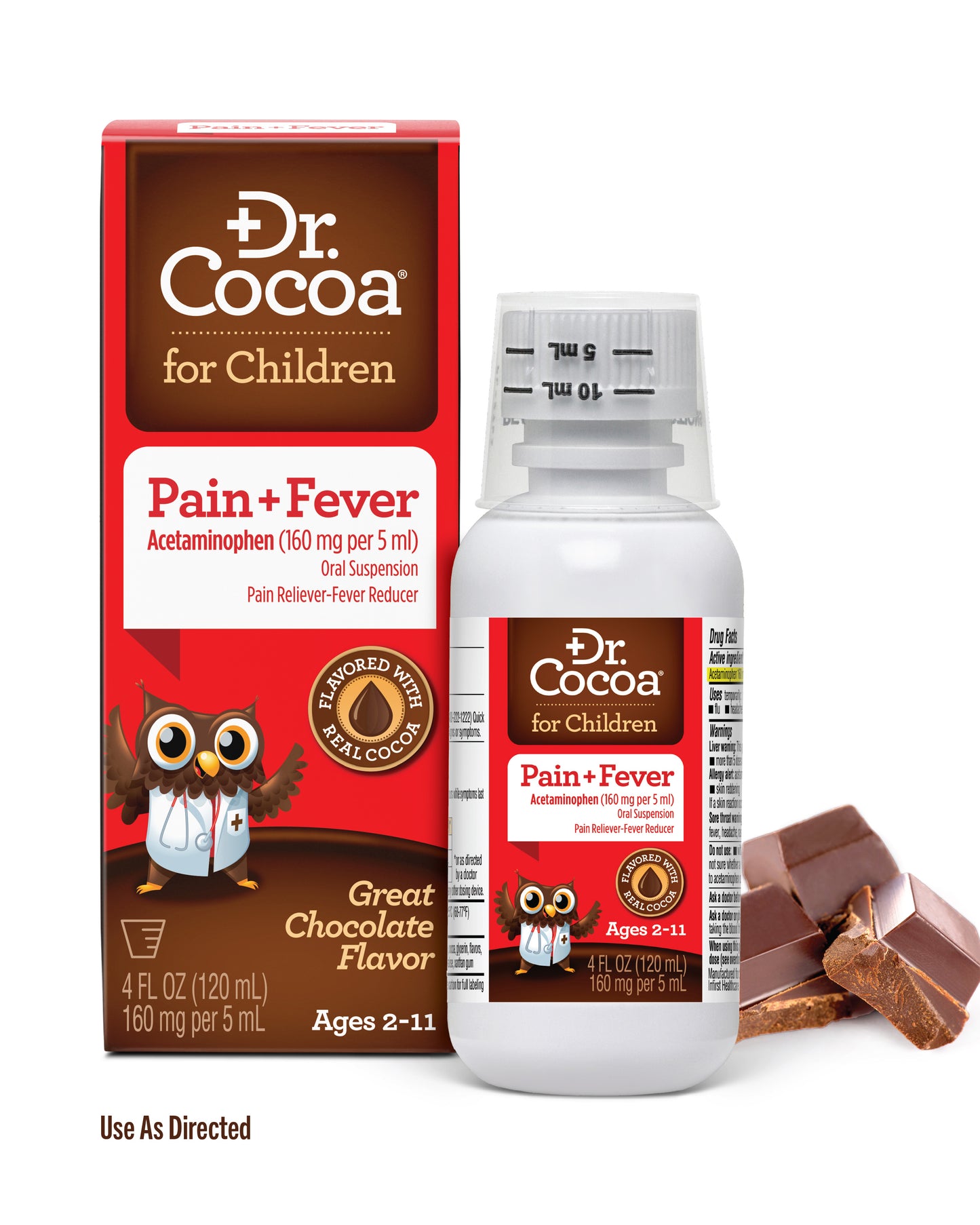 COMING SOON! Dr. Cocoa® Children's Acetaminophen - Great Chocolate Flavor 4 oz
