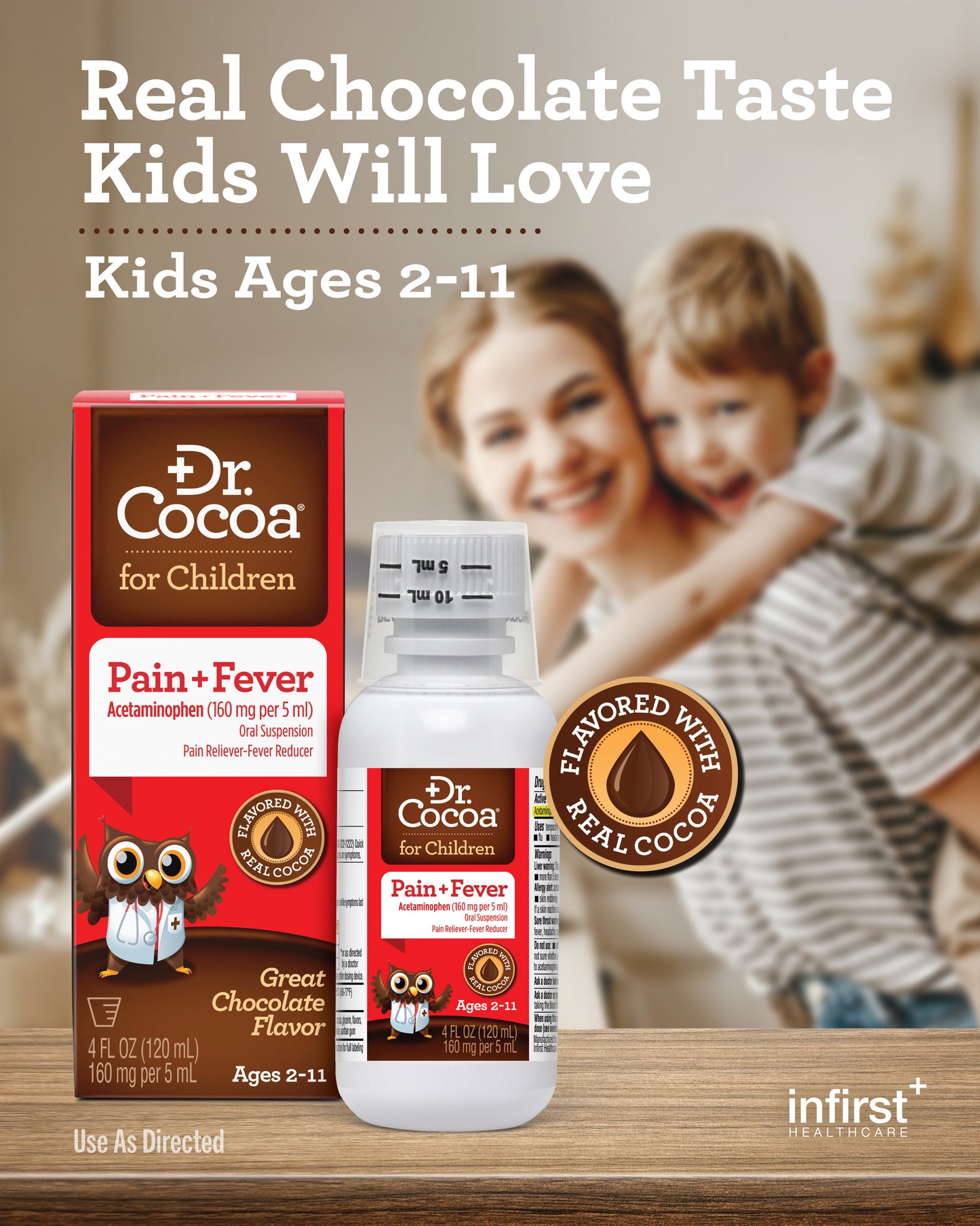 COMING SOON! Dr. Cocoa® Children's Acetaminophen - Great Chocolate Flavor 4 oz