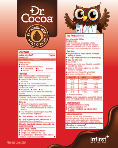 COMING SOON! Dr. Cocoa® Children's Acetaminophen - Great Chocolate Flavor 4 oz